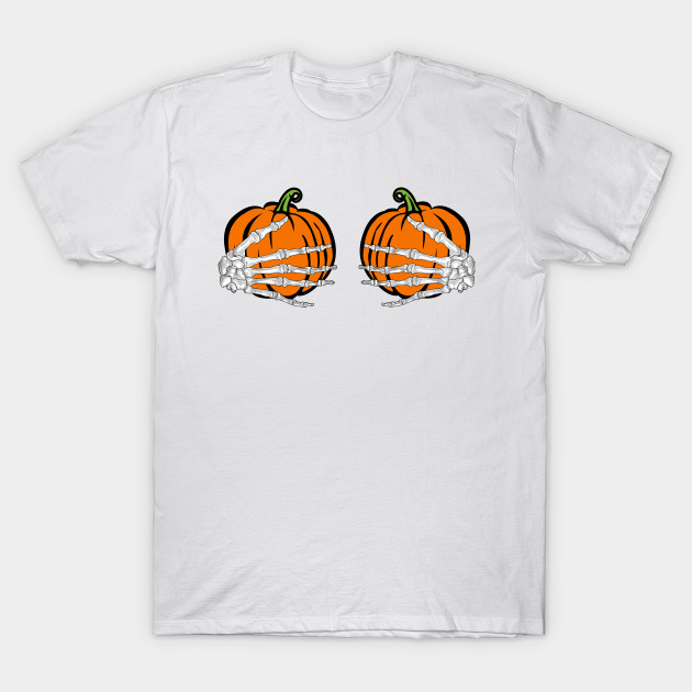 Halloween Funny Pumpkin Boobs T-Shirt-TOZ